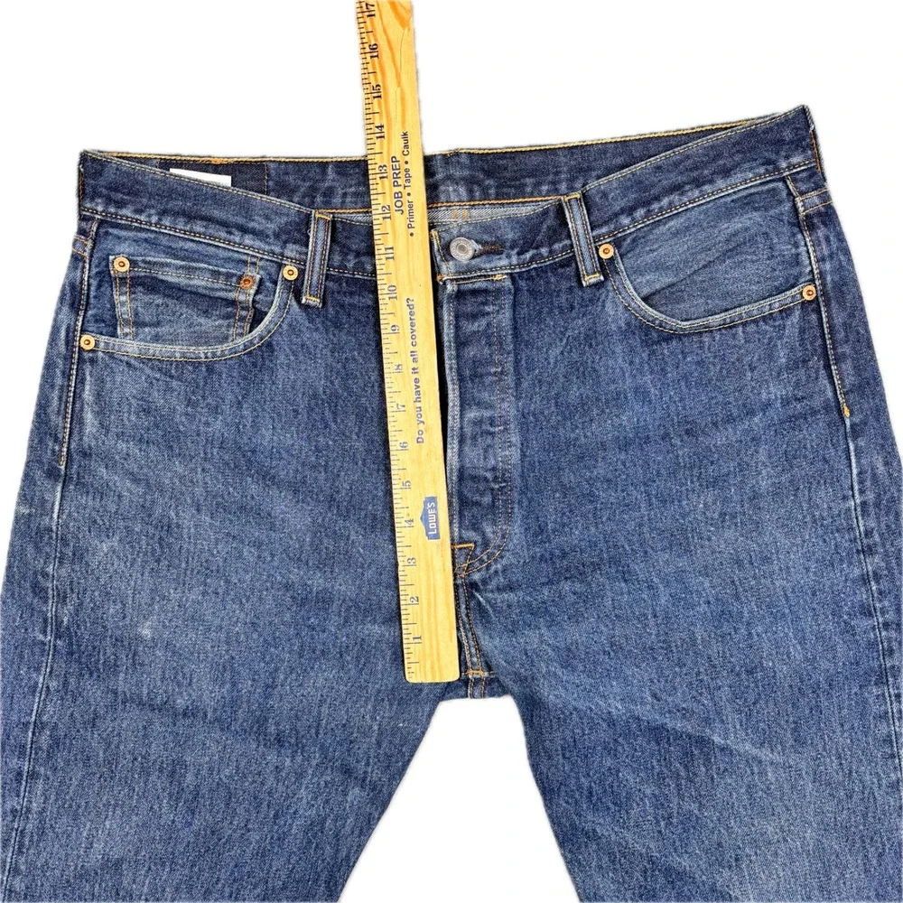 Levis‎ 501 Original Fit Mens Blue Denim Straight Leg Button Fly Jeans 36x34